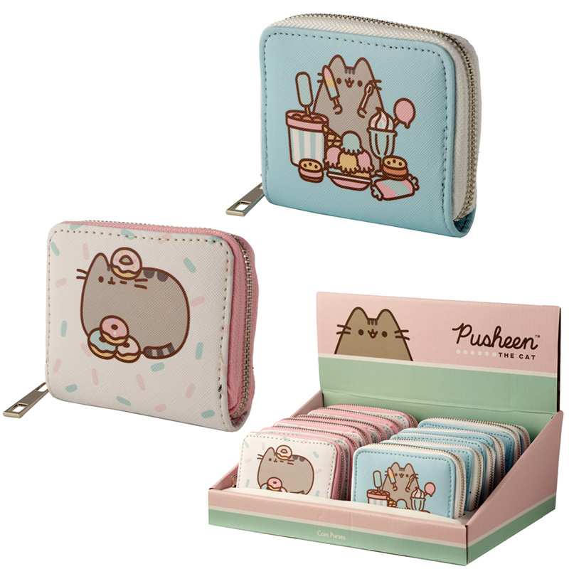 Portafoglio con cerniera a forma di gatto Pusheen